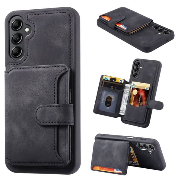 Plånboksfodral för Samsung Galaxy S26 Plus TPU + Äkta läder - Svart