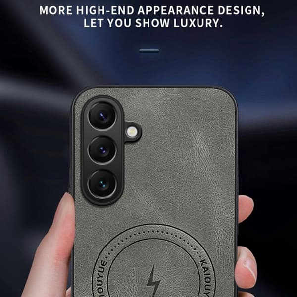 Mobilskal för Samsung Galaxy S26 Plus Magnetiskt PU + TPU - Grå