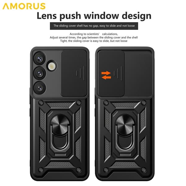 Amorus Mobilskal för Samsung Galaxy S26 Plus Kickstand PC + TPU - Guld