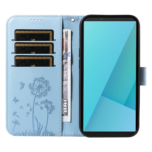 Sony Xperia 10 VII Plånboksfodral Strap Dandelion Konstläder Blå