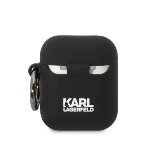 Karl Lagerfeld AirPods 1/2 Skal Silicone Karl Head 3D - Svart Svart