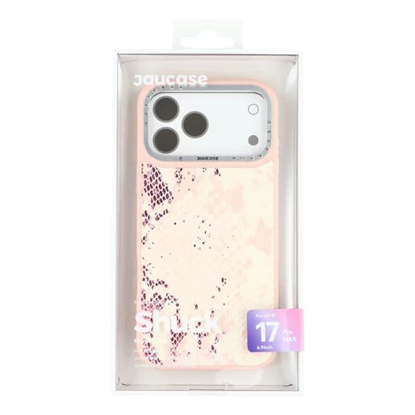 JAUCASE Mobilskal till iPhone 17 Pro Max Magsafe Snake Texture - Rosa Rosa