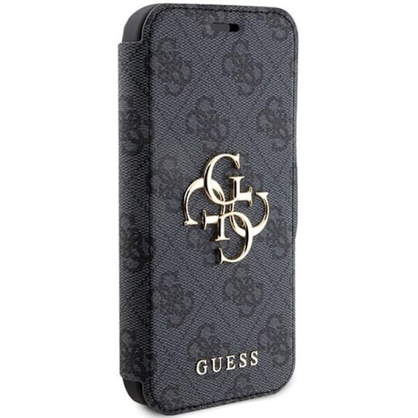 Guess iPhone 15 Pro Plånboksfodral Metall Logo - Grå