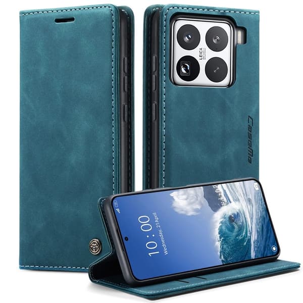 CASEME 013 Plånboksfodral för Xiaomi 15 Pro KonstLäder - Blå