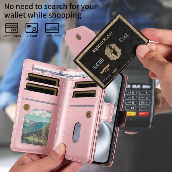 Mobilskal till Samsung Galaxy S26 / S26 Pro KonstLäder Med Kortfack - Roséguld