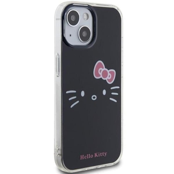 Hello Kitty iPhone 15 Mobilskal Hello Kitty IML Kitty Face - Svart Svart