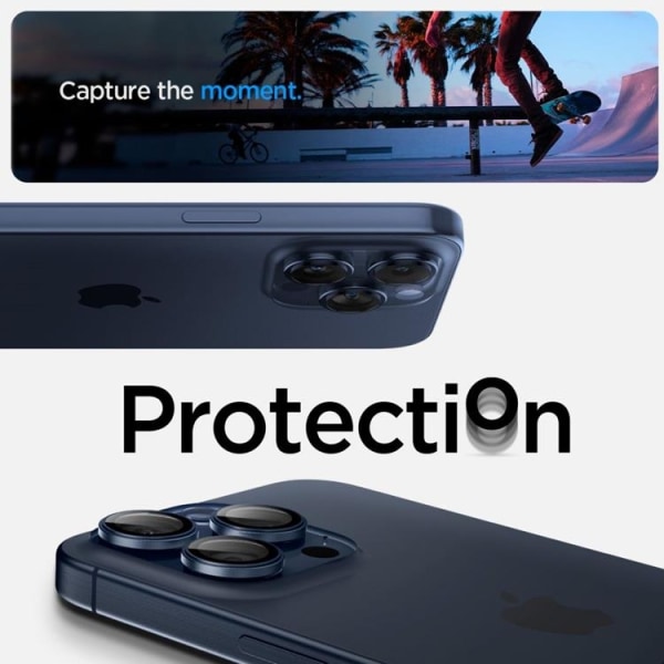 [2-PACK] Spigen iPhone 15 Pro/15 Pro Max Kameralinsskydd i Härda