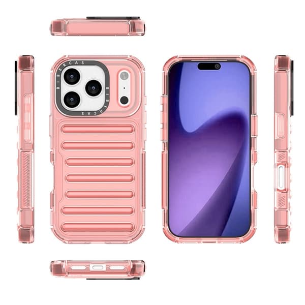 Mobilskal till iPhone 17 Pro Max Stripe Design Detachable - Djuprosa Rosa