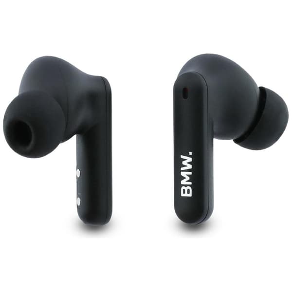BMW TWS In-Ear øretelefon Bluetooth ENC Læder Metal Logo - Sort Svart