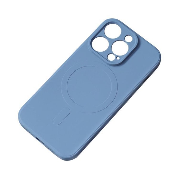 iPhone 14 Pro Max matkapuhelimen suojakuori MagSafe Silicone - tummansininen