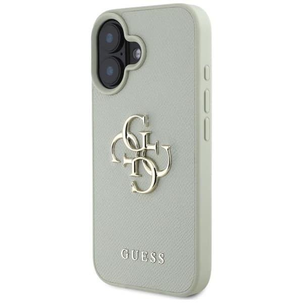 Guess Mobilskal till iPhone 16 Grained Big 4G Small Classic Logo - Grön Grön