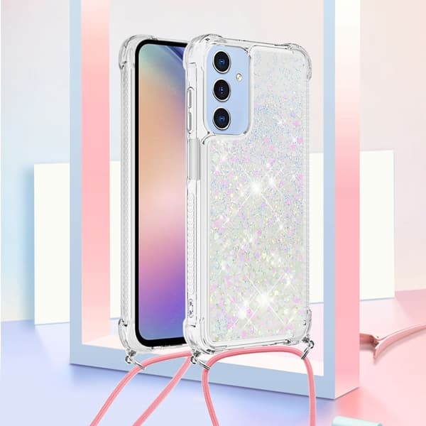 Mobilskal till Galaxy A17 / A26 med Snodd - Laser / Hearts Silver