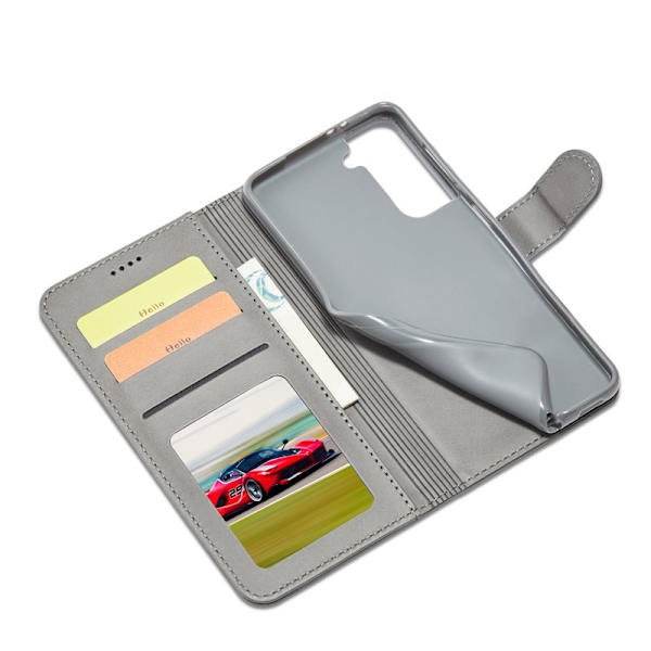 LC.IMEEKE Samsung Galaxy S21+ Plånboksfodral Konstläder - Grå