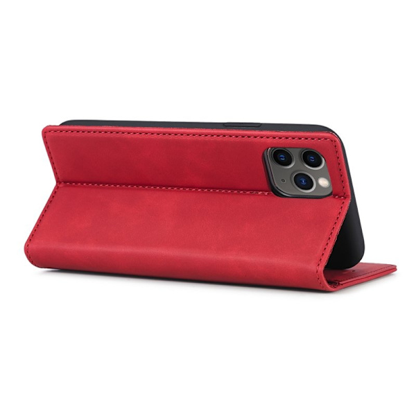 LC.IMEEKE iPhone 11 Pro Max Plånboksfodral i Konstläder - Röd