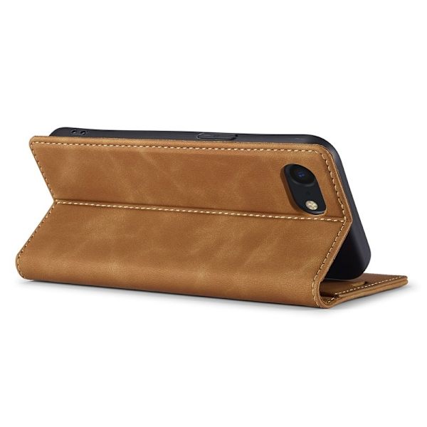 LC.IMEEKE iPhone 16e Plånboksfodral Scratch-Proof Konstläder - Brun