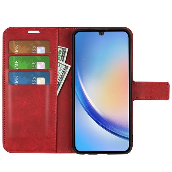 Galaxy A24 4G lompakkokotelo Folio Flip Calf - Punainen Röd