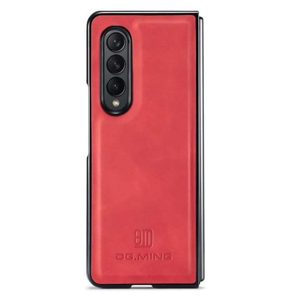 DG.MING Konstläder Plånboksfodral för Samsung Galaxy Z Fold3 5G Röd