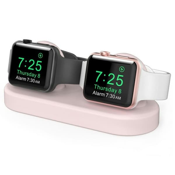 Apple Watch 5/4/3/2/1 Laddningsställ Dual - Rosa Rosa