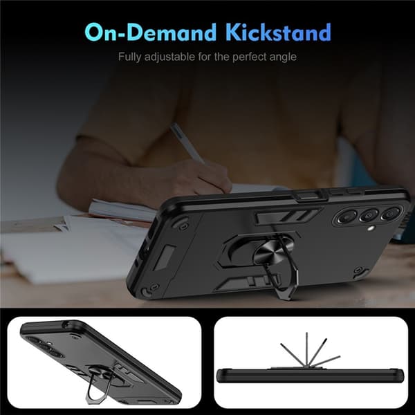 Mobilskal till Galaxy A17 Med Ring Kickstand Drop Defend - Svart Svart