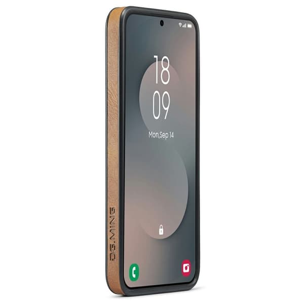 DG.MING Mobilskal till Samsung Galaxy S25 FE Anti-Drop Läder Brun