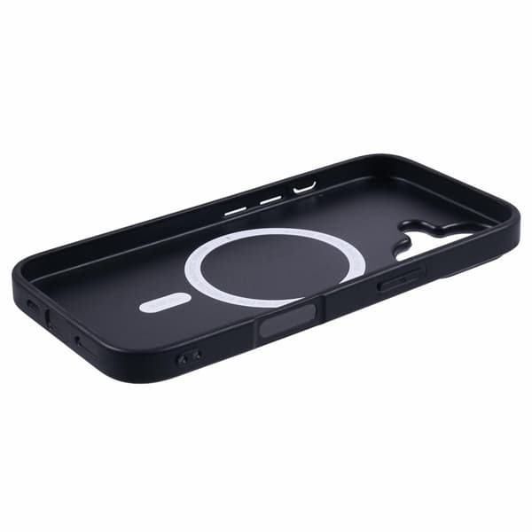 X-LEVEL Bojue-3 Mobilskal till iPhone 16 MagSafe Läder Svart