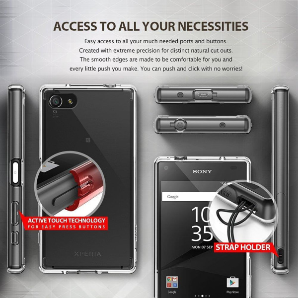 Ringke Fusion Iskunvaimennussuoja Sony Xperia XA -puhelimelle - kirkas