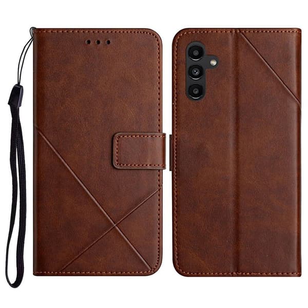 Plånboksfodral för Samsung Galaxy S26 Konstläder med handledsrem - Brun
