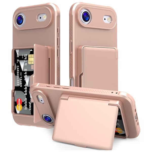 Mobilskal till iPhone Air Korthållare Mirror Kickstand Roséguld
