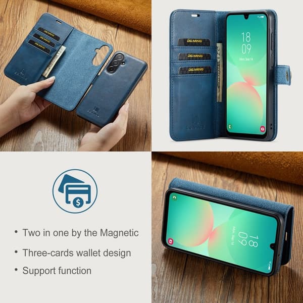 DG.MING Samsung Galaxy A26 5G Plånboksfodral Äkta läder - Blå