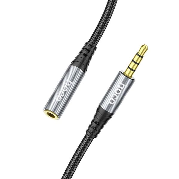 Hoco 3,5 mm Lydkabel Forlængelse Han Til Hun 2m  - Sort Black