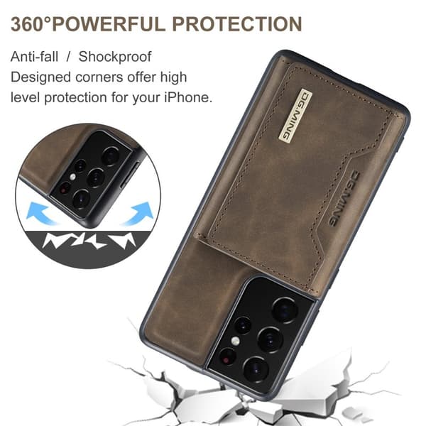 DG.MING Plånboksfodral för Samsung Galaxy S21 Ultra 5G - Brun