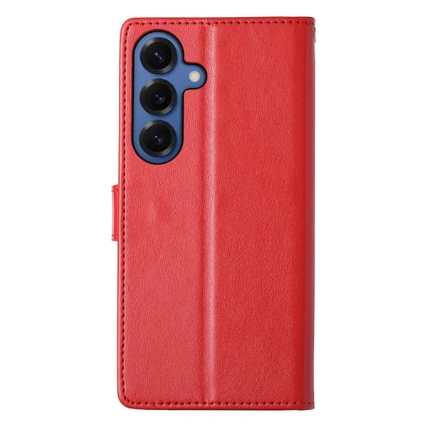 Samsung Galaxy S26 Plånboksfodral Fjäril Blommönster Konstläder - Röd