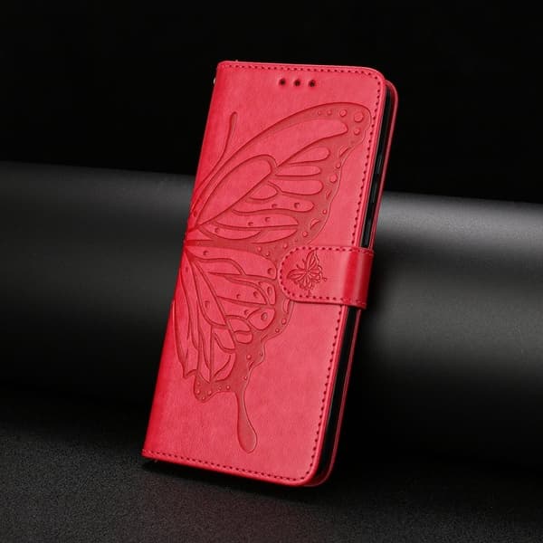 Samsung Galaxy A57 Plånboksfodral Konstläder Flip Skydd - Röd