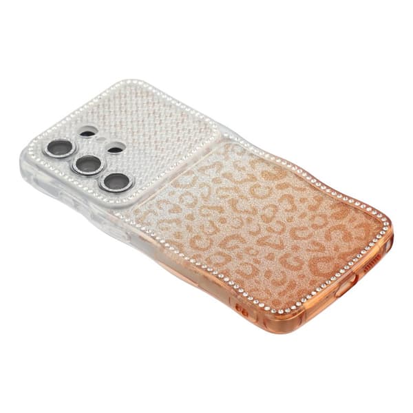 Mobilskal för Samsung Galaxy S26 Ultra TPU med glittrande ram - Gradient Brun