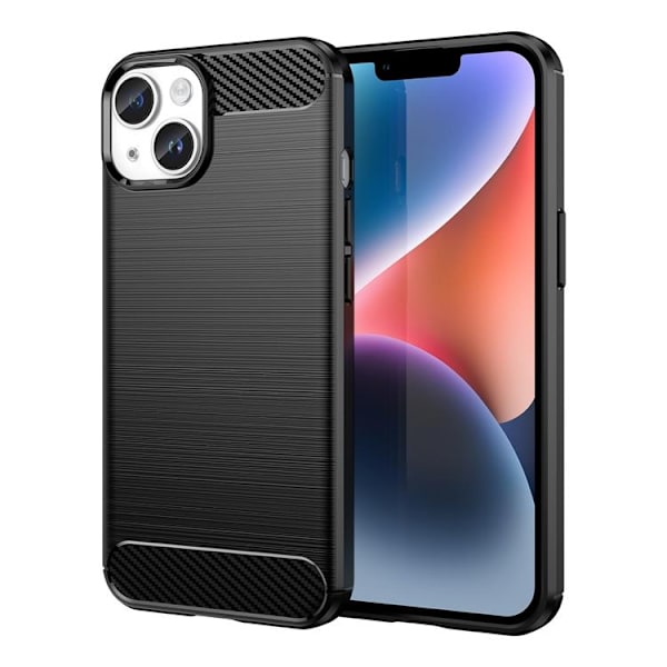 iPhone 15 Mobilskal Carbon Flexible - Svart Svart
