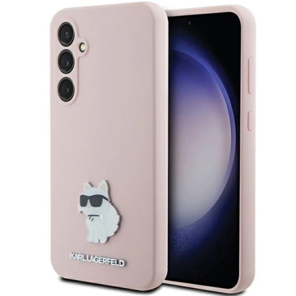 Karl Lagerfeld Galaxy S23 matkapuhelimen suojakuori silikonista Choupette - vaaleanpunainen
