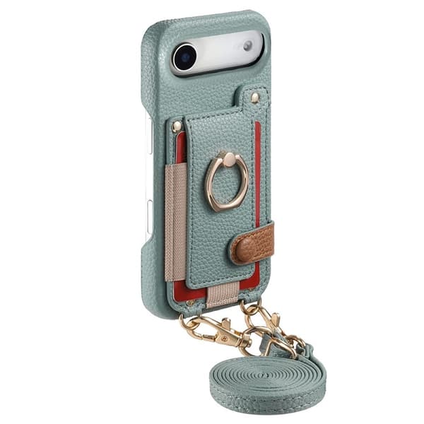 Mobilskal till iPhone Air med Korthållare Ring Kickstand - Blå Blå