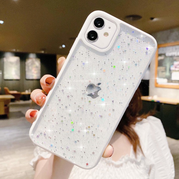 Bling Star Glitter Cover til iPhone 11 - Hvid White