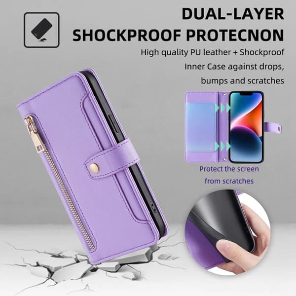 Galaxy A12 Plånboksfodral Konstläder - Lila Lila