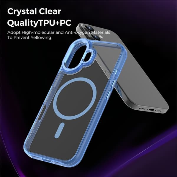 Mobilskal till iPhone 17 MagSafe TPU+PC Transparent - Blå Blå