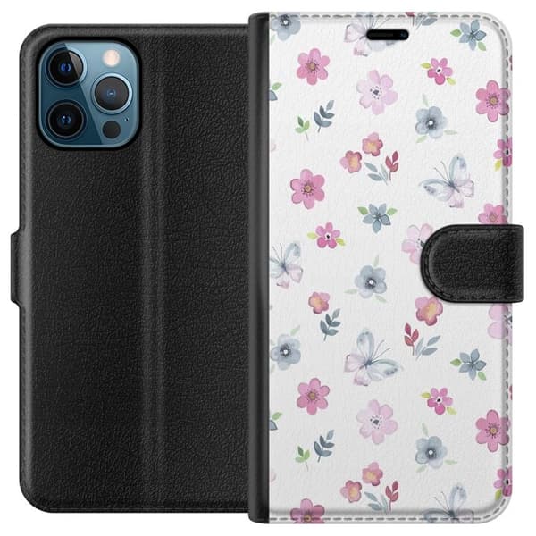 Plånboksfodral till Apple iPhone 12 Pro Max med Blommor och fjärillar