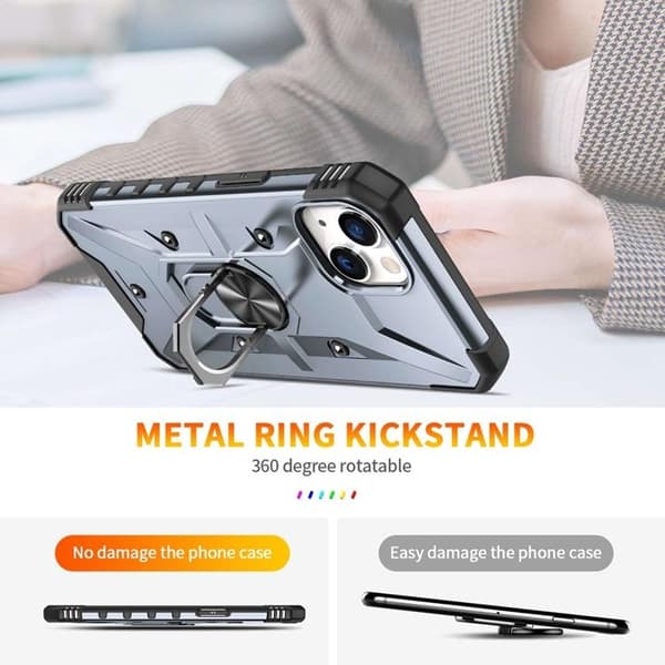 iPhone 14 Cover Ringholder Armor - Sort Black