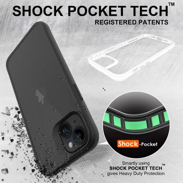 iPhone 15 Mobilskal Stødsikkert - Sort Black