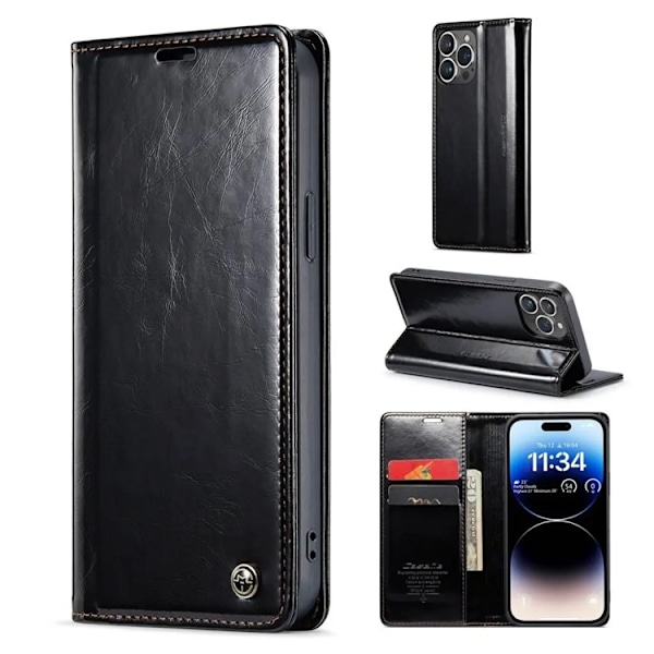 CASEME iPhone 14 Pro Max Plånboksfodral - Svart Svart