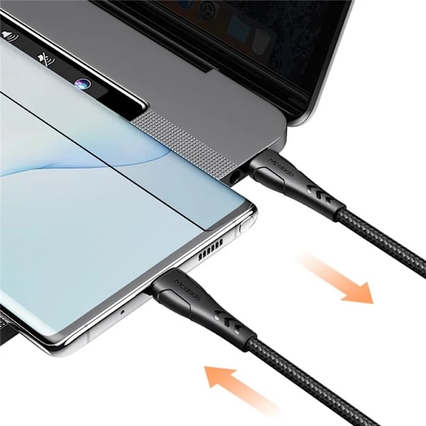 MCDODO USB-C - USB-C Kabel 1.2m Fast - Svart Svart