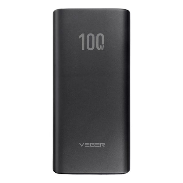 VEGER Powerbank 20000 mAh 100W PD QC 3.0 5A T100 - Svart