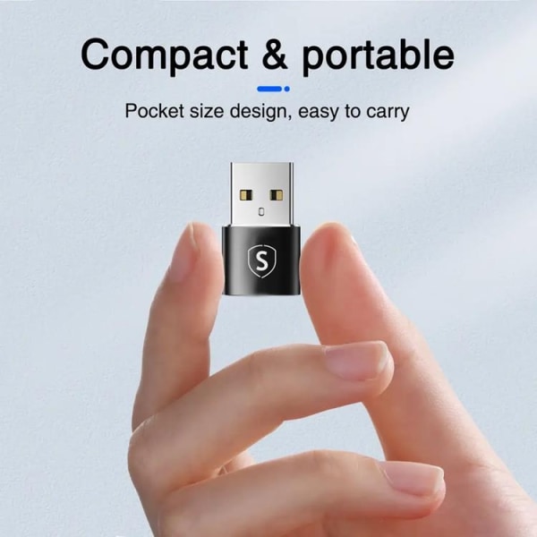 [2-Pack] SiGN Adapter USB-A till USB-C - Svart