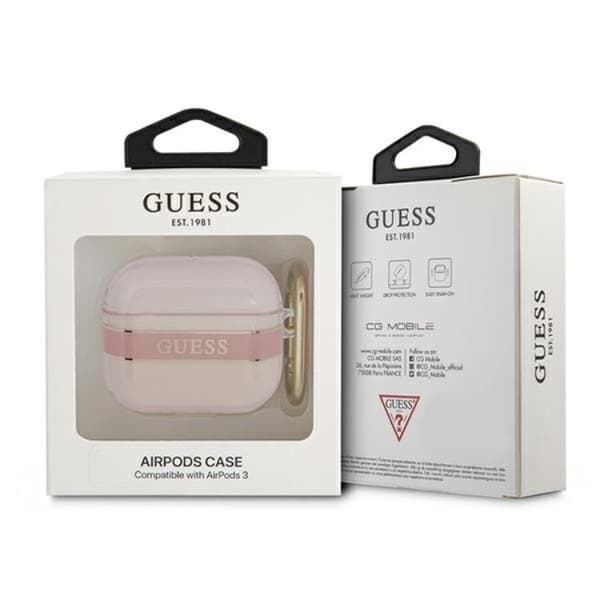 Guess AirPods 3 Skal Strap Collection - Pinkki Rosa