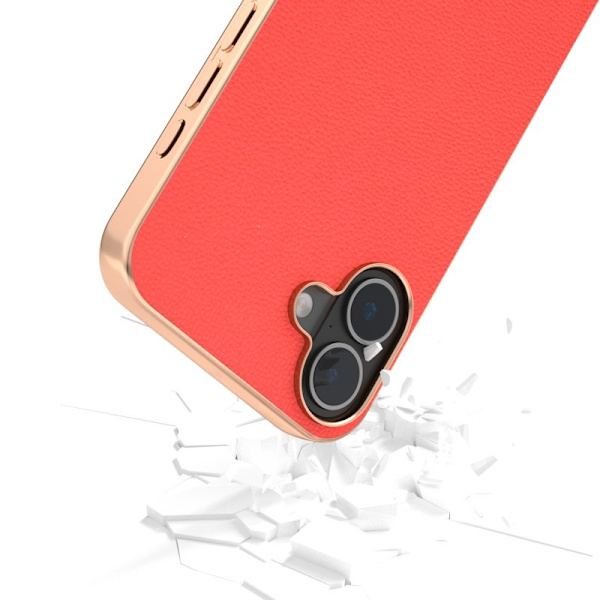 ABEEL Mobilskal till iPhone 16 Plus Äkta Läder Röd