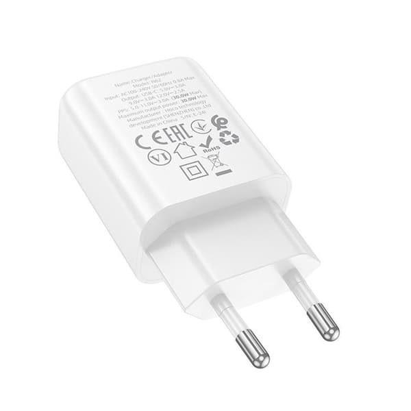 HOCO Snabbladdare USB-C 30W N62 PD QC - Vit Black